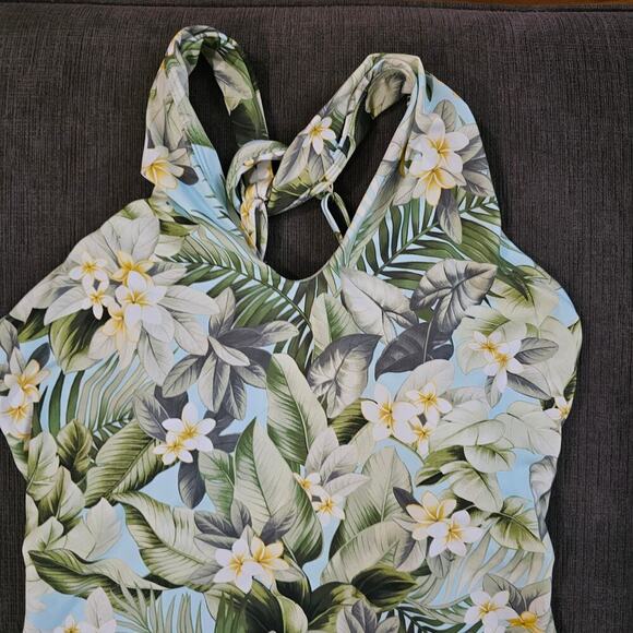 Tommy Bahama Women's Multi Paradise Fronds High Neck One Piece Swimsuit Size 14 - Picture 16 of 16